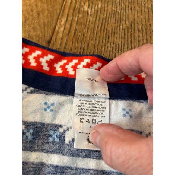 New! Hanna Andersson Flannel Pajama Set Nordic Fair Isle Sz L/XL Adult Unisex - Picture 5 of 9